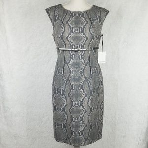 NWT Calvin Klein Women's Cap Sleeve Belted Sheath